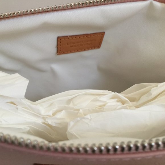 Moscardini Fienze ITALY Cosmetic Bag Pouch Wristlet Made Up Case PINK 10x7" NEW - Picture 7 of 9